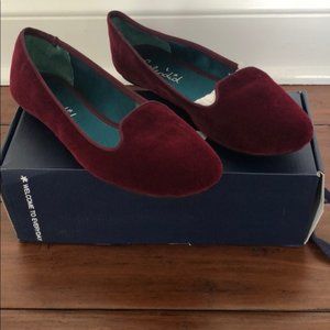 Splendid Maroon Velvet Flats Size 8.5